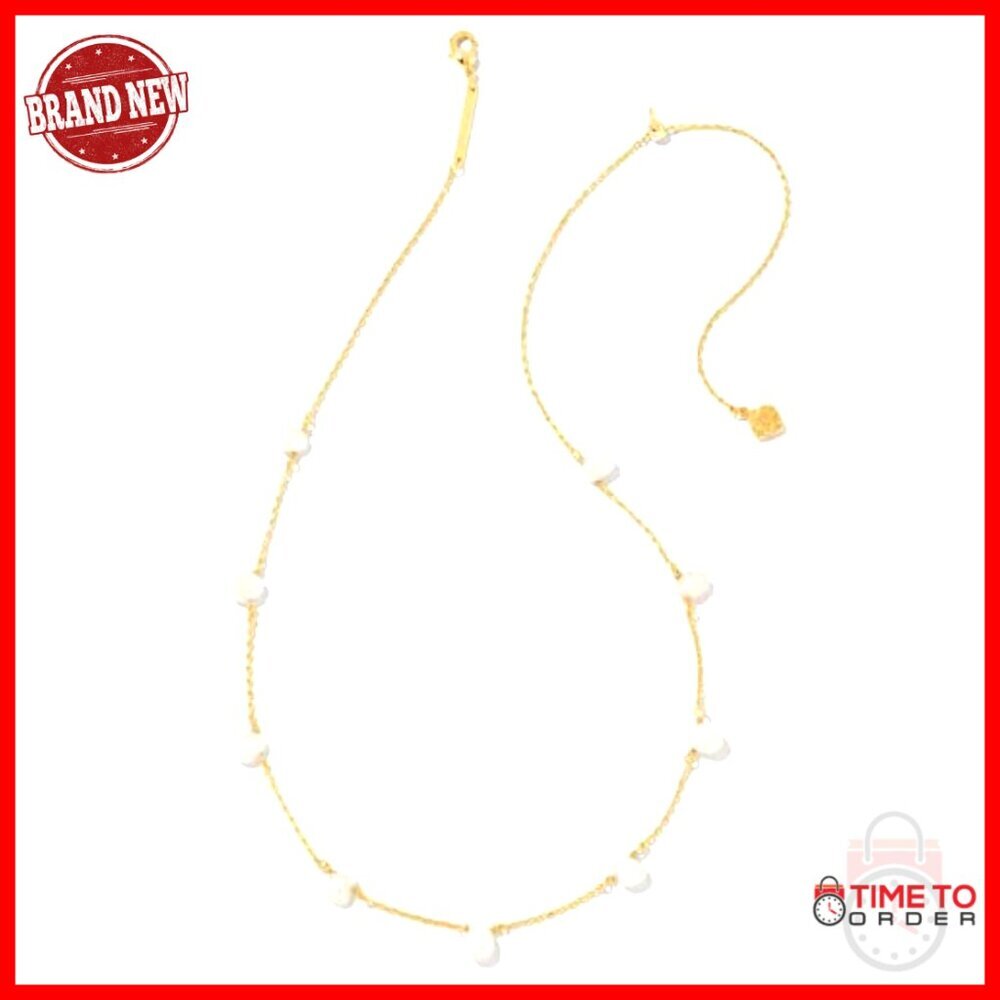 14k Gold-Plated Pearl Strand Necklace, 16" Chain with 3" Extender, 9 Cultured - Picture 2 of 3